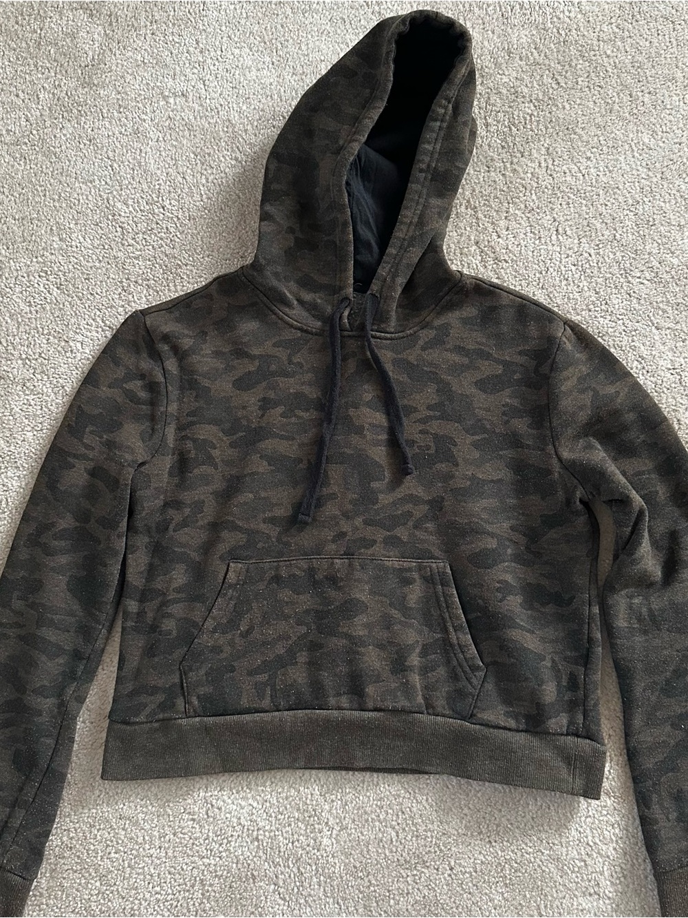 Women’s Crewneck Hoodie Sweater in Olive Camo